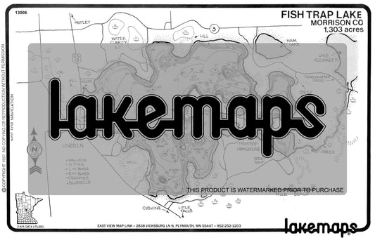 Morrison County, MN - FISHTRAP - Lakemap - 13006