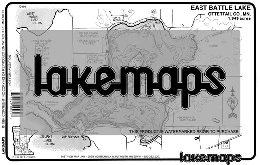 Otter Tail County, MN - BATTLE, East - Lakemap - 13101