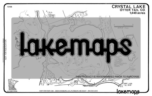 Otter Tail County, MN - CRYSTAL - Lakemap - 13108