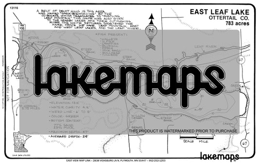 Otter Tail County, MN - LEAF, East / Middle - Lakemap - 13116