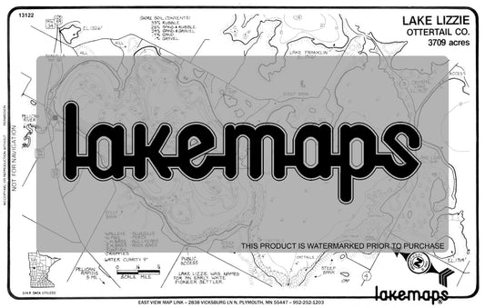 Otter Tail County, MN - LIZZIE - Lakemap - 13122