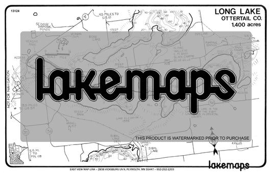 Otter Tail County, MN - LONG  (near VERGAS) - Lakemap - 13124