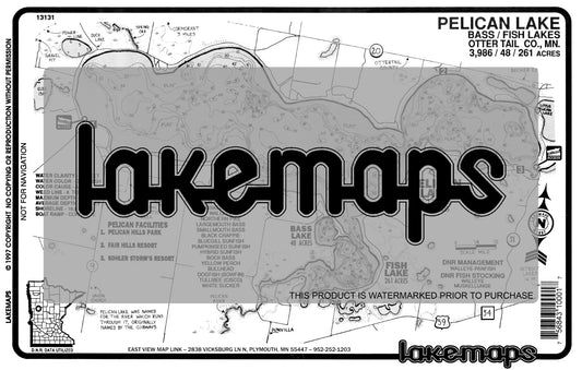 Otter Tail County, MN - PELICAN - Lakemap - 13131