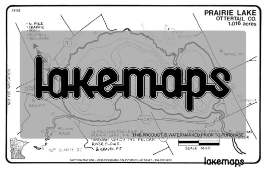 Otter Tail County, MN - PRAIRIE - Lakemap - 13132