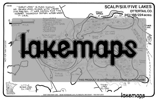 Otter Tail County, MN - SCALP / Six / Five - Lakemap - 13135