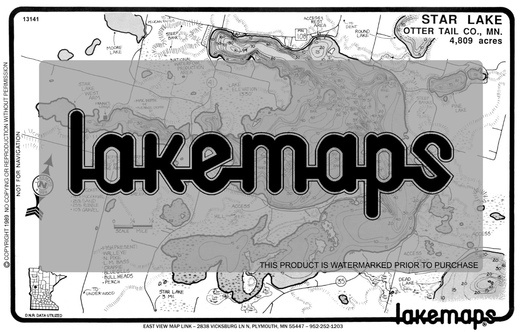 Otter Tail County, MN - STAR - Lakemap - 13141