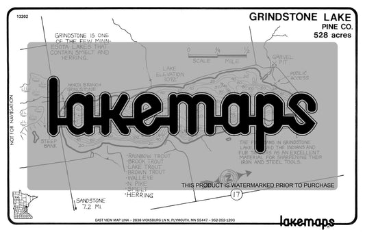 Pine County, MN - GRINDSTONE - Lakemap - 13202