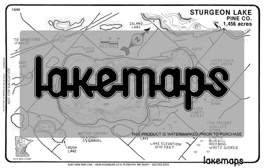 Pine County, MN - STURGEON - Lakemap - 13208