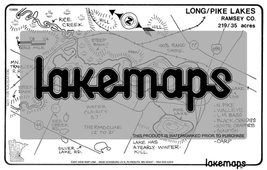 Ramsey County, MN - LONG / Pike - Lakemap - 13404