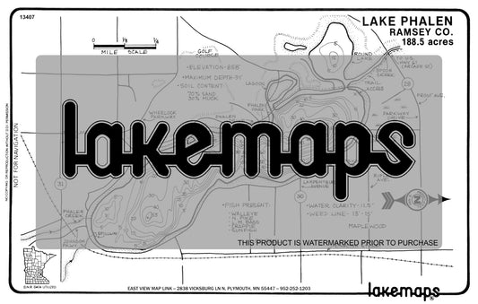 Ramsey County, MN - PHALEN - Lakemap - 13407