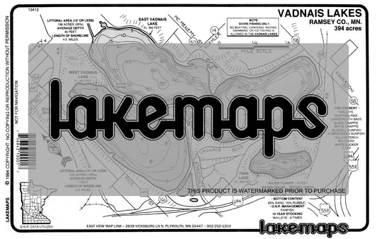 Ramsey County, MN - VADNAIS -East & West / Twin - Lakemap - 13412