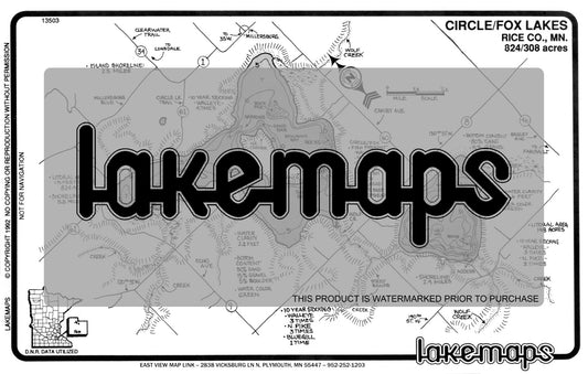 Rice County, MN - CIRCLE / Fox - Lakemap - 13503