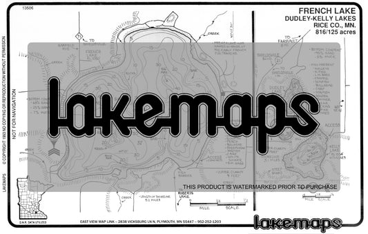 Rice County, MN - FRENCH / Dudley / Kelley - Lakemap - 13506