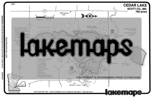 Scott County, MN - CEDAR - Lakemap - 13601