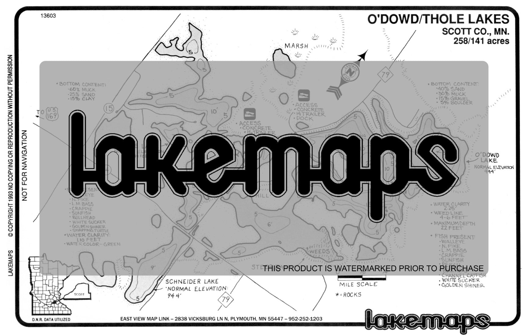 Scott County, MN - O’DOWD / Thole - Lakemap - 13603