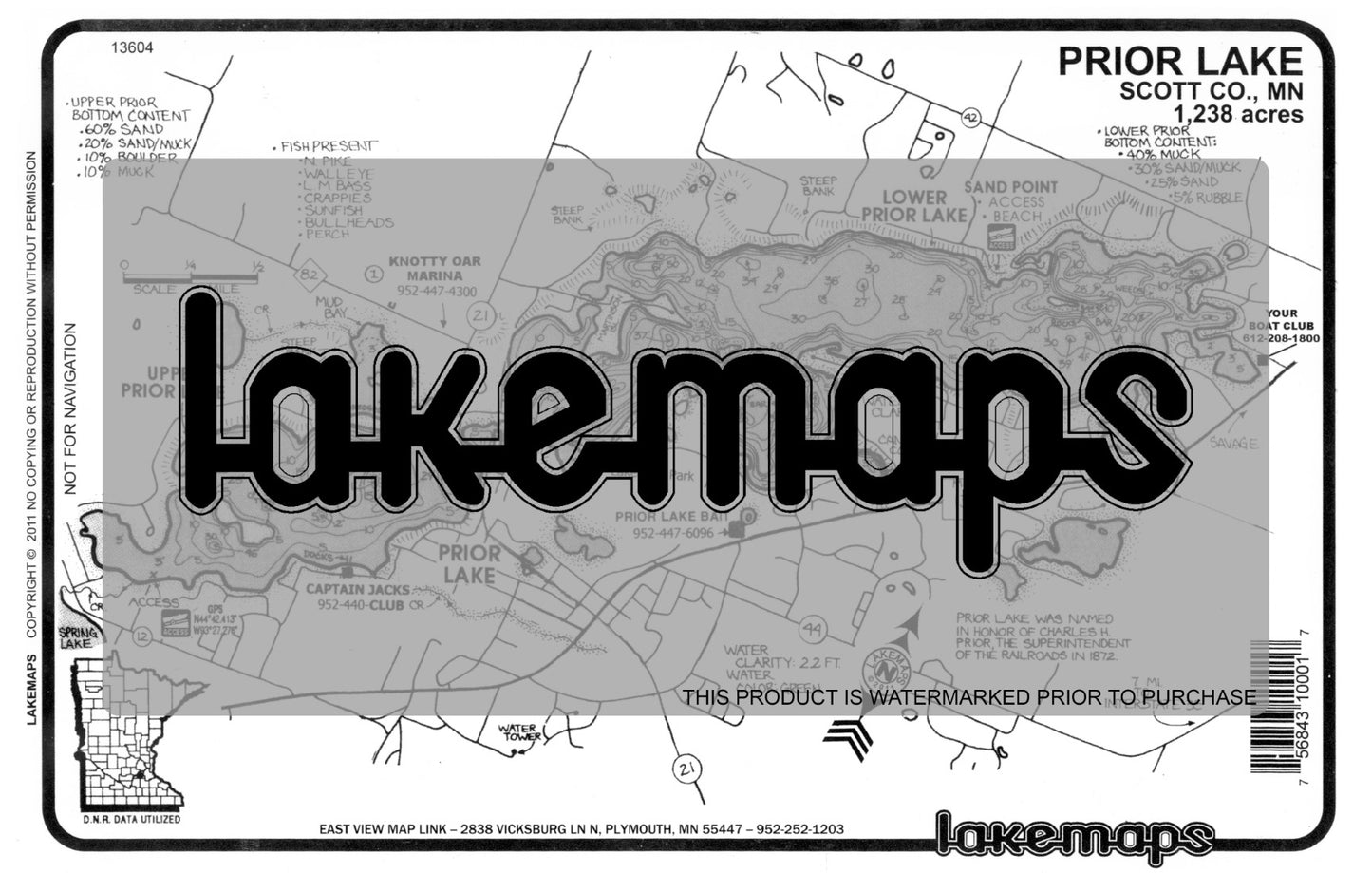 Scott County, MN - PRIOR - Lakemap - 13604