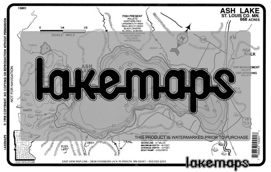 St. Louis County, MN - ASH - Lakemap - 13801