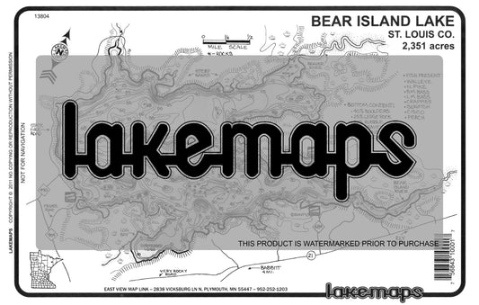 St. Louis County, MN - BEAR ISLAND - Lakemap - 13804