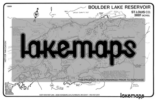 St. Louis County, MN - BOULDER LAKE RES. - Lakemap - 13809