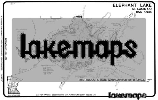 St. Louis County, MN - ELEPHANT - Lakemap - 13817