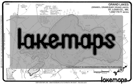 St. Louis County, MN - GRAND - Lakemap - 13820