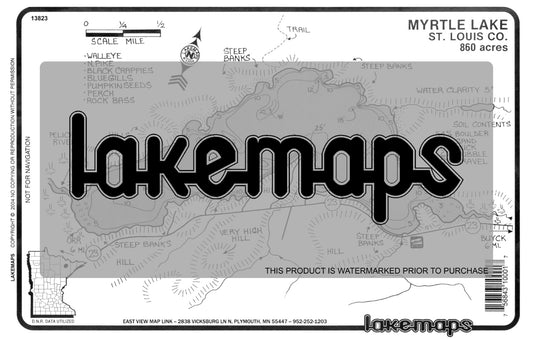 St. Louis County, MN - MYRTLE - Lakemap - 13823