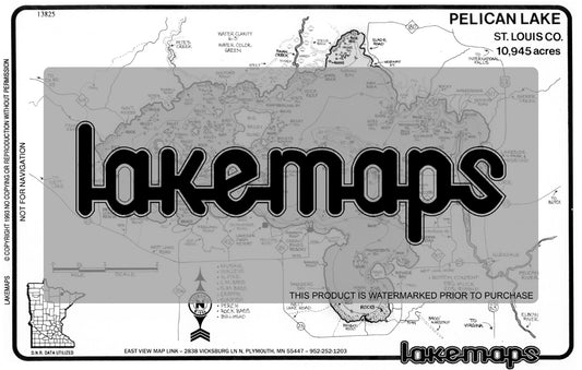 St. Louis County, MN - PELICAN - Lakemap - 13825