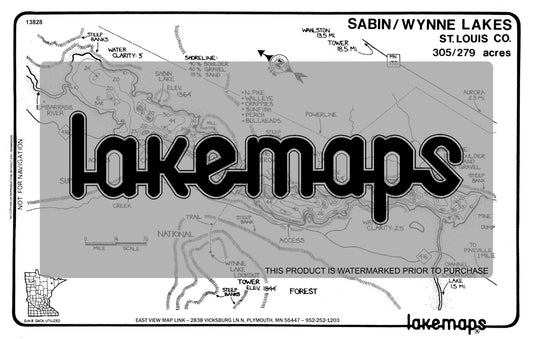 St. Louis County, MN - SABIN / Wynne - Lakemap - 13828