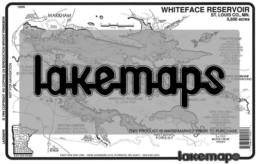 St. Louis County, MN - WHITE FACE RESERVOIR - Lakemap - 13836