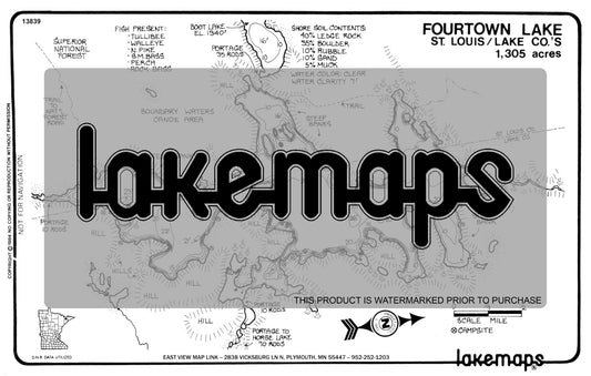 St. Louis County, MN - FOURTOWN - Lakemap - 13839