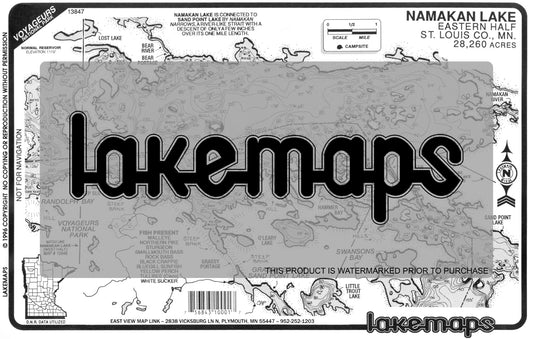 St. Louis County, MN - Namakan Lake - East Half - Lakemap - 13847