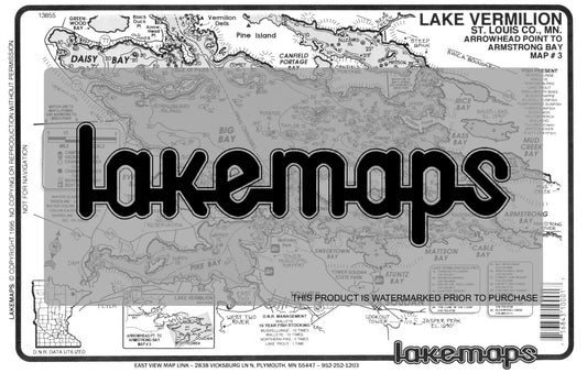 St. Louis County, MN - Lake Vermillion - Map 3 Big Bay - Lakemap - 13855