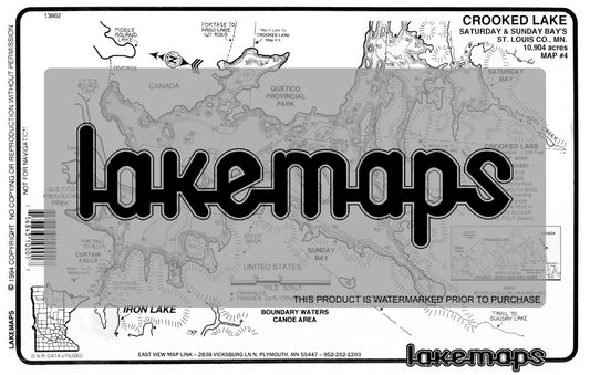 St. Louis County, MN - Crooked Lake - map 4 -Sunday Bay - Lakemap - 13862