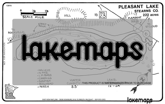 Stearns County, MN - PLEASANT - Lakemap - 13915