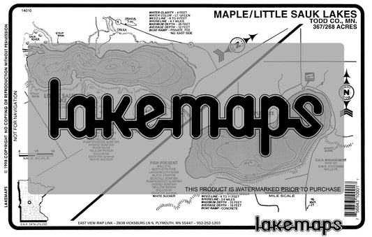 Todd County, MN - LITTLE SAUK/MAPLE - Lakemap - 14010