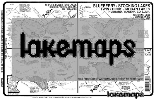 Wadena County, MN - BLUEBERRY / Stocking / Twin - Lakemap - 14101