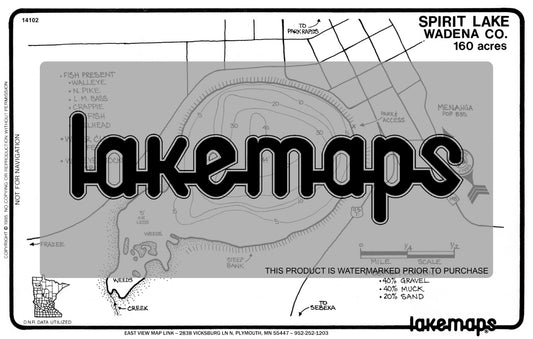 Wadena County, MN - SPIRIT - Lakemap - 14102