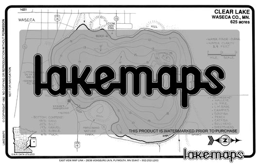 Waseca County, MN - CLEAR - Lakemap - 14201