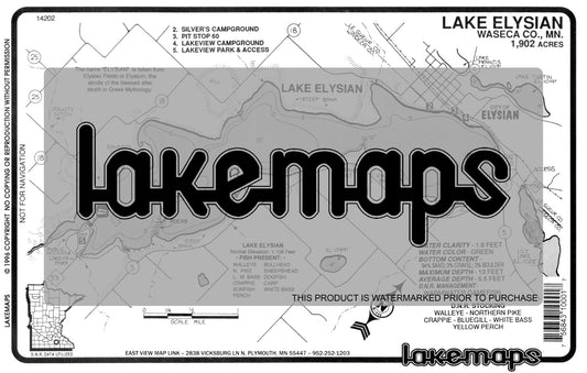 Waseca County, MN - ELYSIAN - Lakemap - 14202