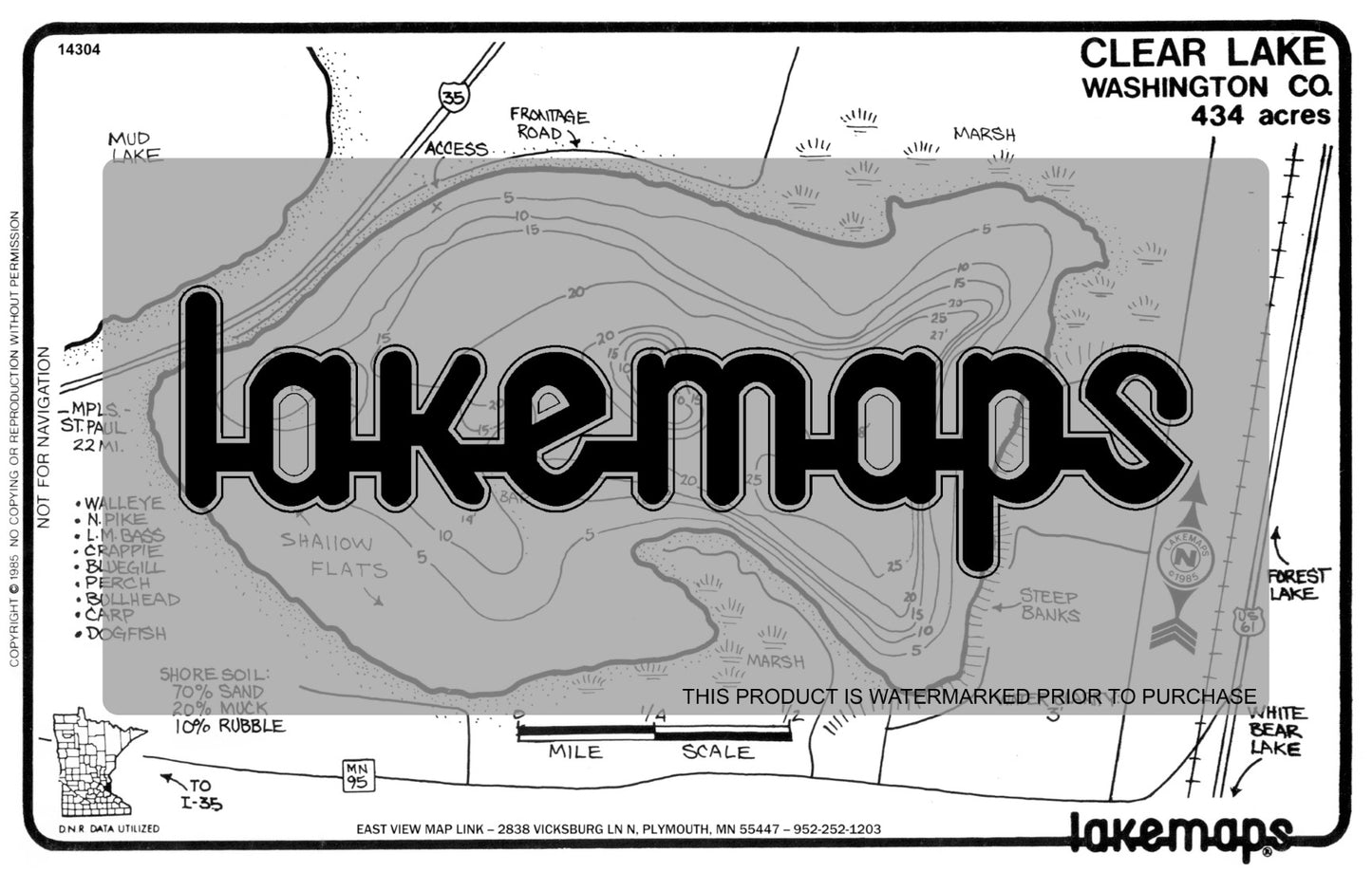 Washington County, MN - CLEAR - Lakemap - 14304