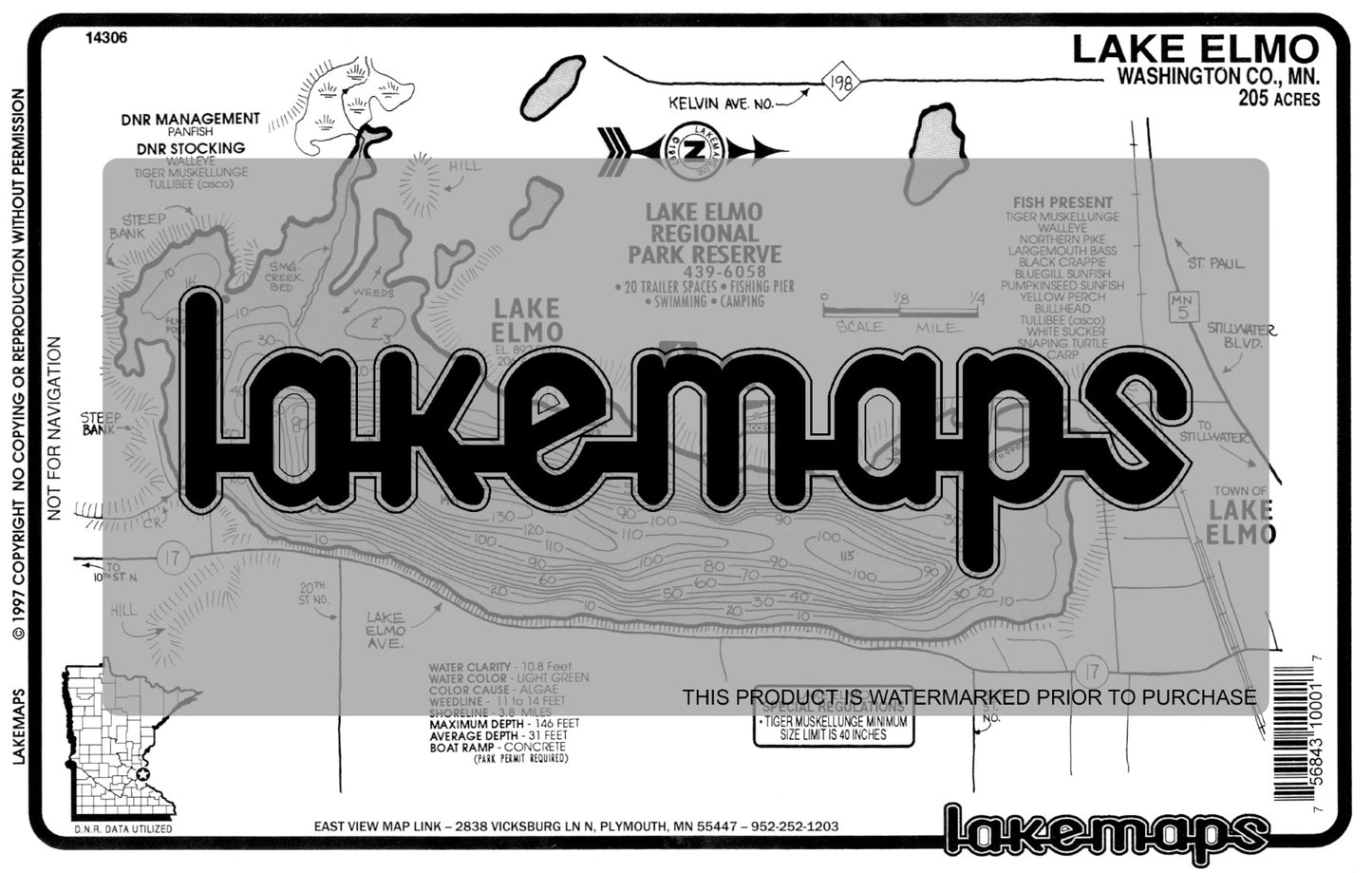 Washington County, MN - ELMO - Lakemap - 14306