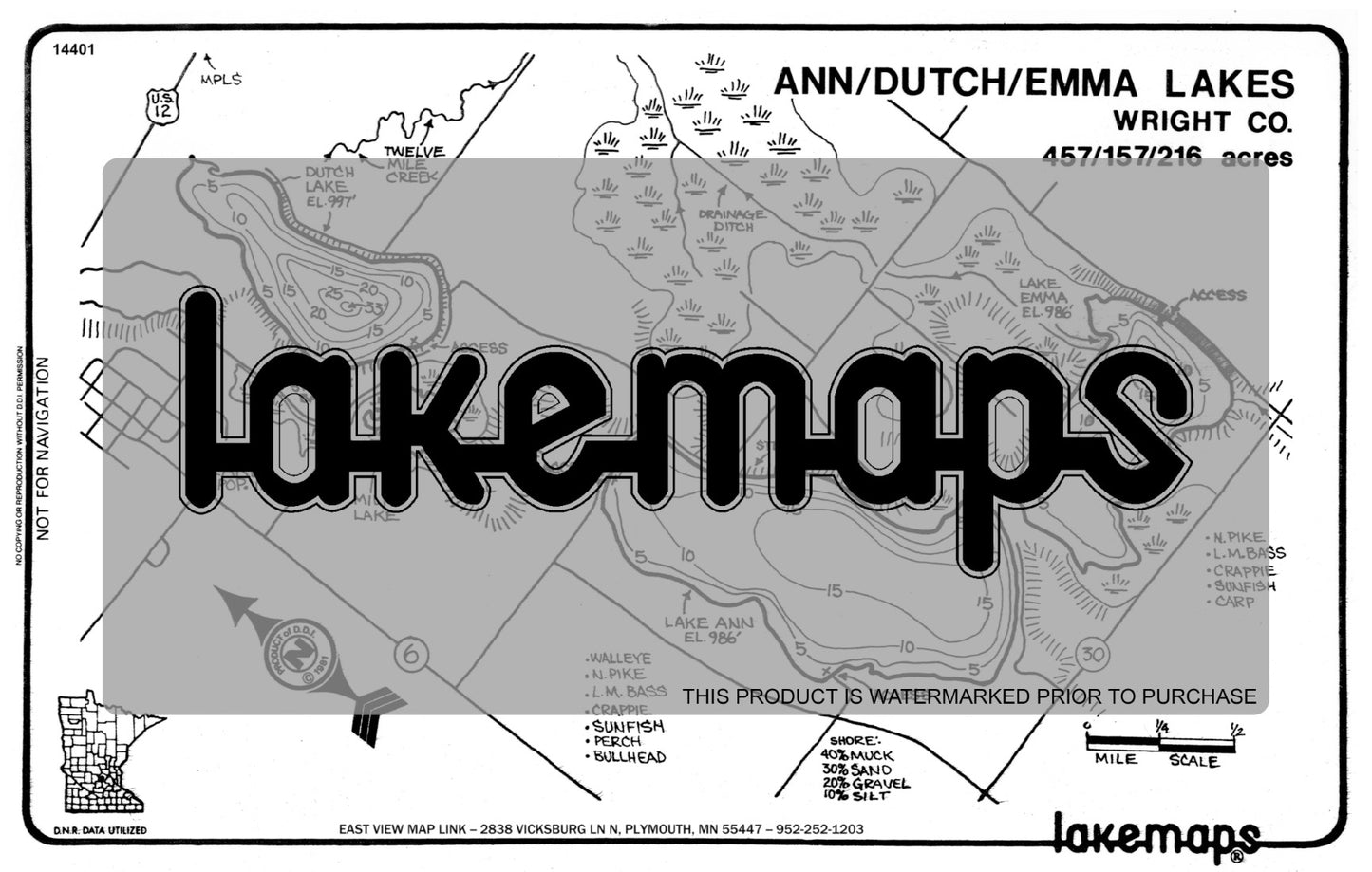 Wright County, MN - ANN / Dutch / Emma - Lakemap - 14401