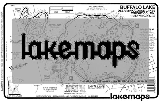 Wright County, MN - BUFFALO - Lakemap - 14404