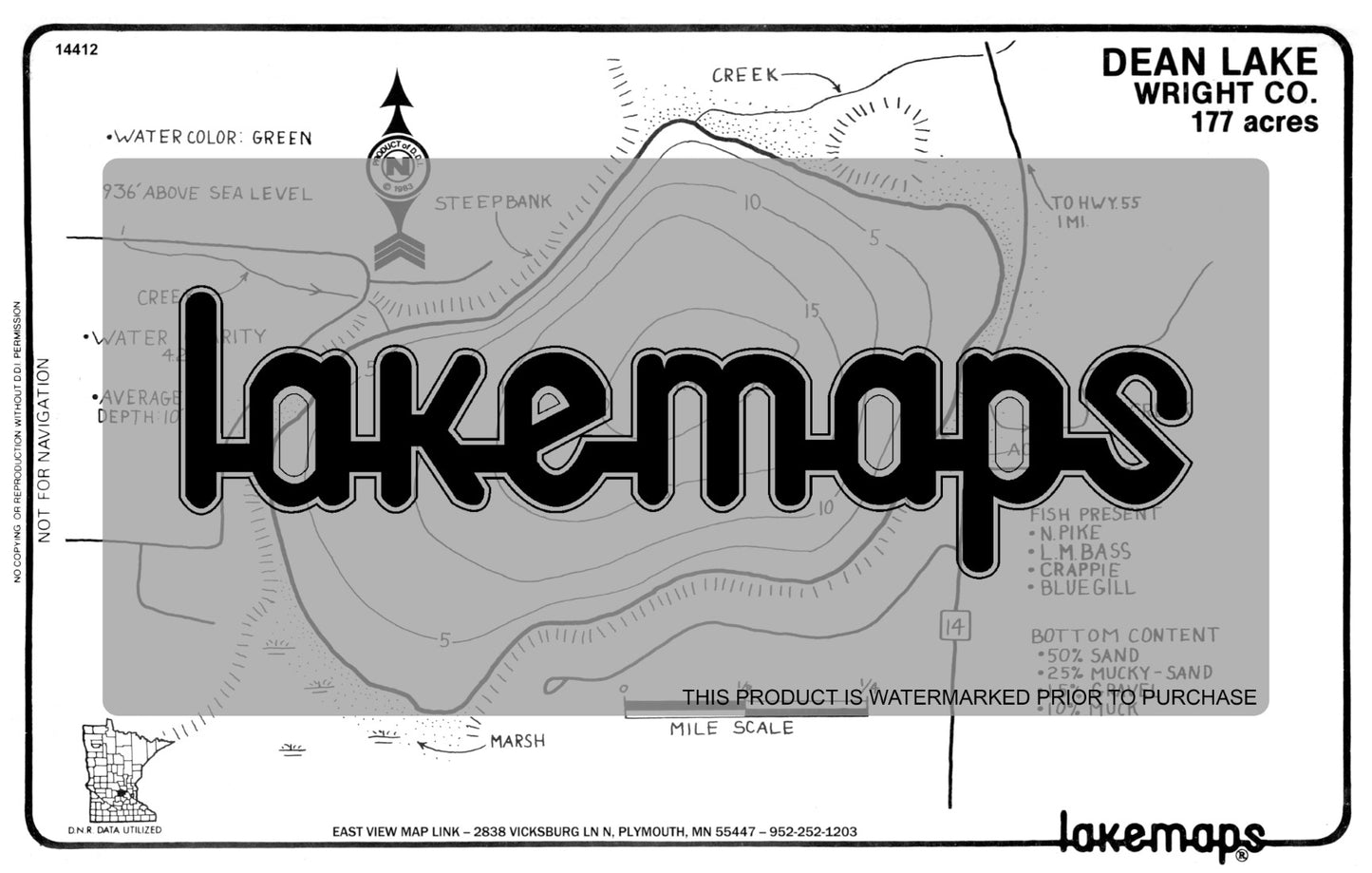 Wright County, MN - DEAN - Lakemap - 14412