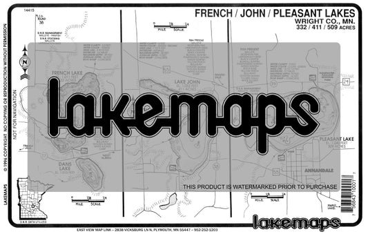 Wright County, MN - FRENCH / John / Pleasant - Lakemap - 14415