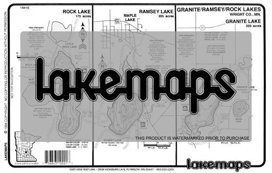 Wright County, MN - GRANITE / Ramsey / Rock - Lakemap - 14416