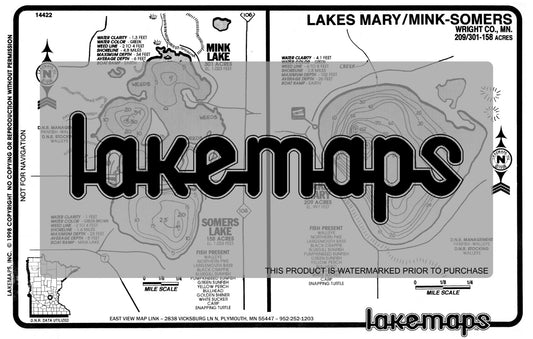 Wright County, MN - MARY / Mink / Sommers - Lakemap - 14422