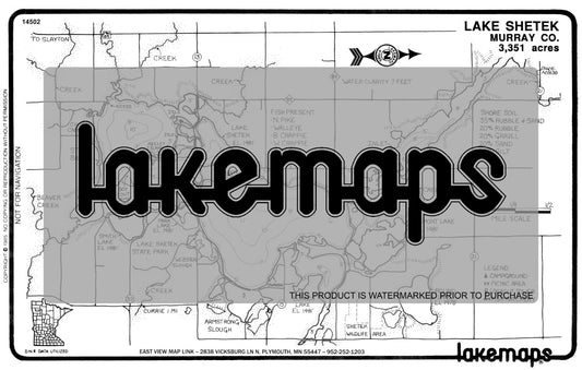 Murray County, MN - SHETEK - Lakemap - 14502