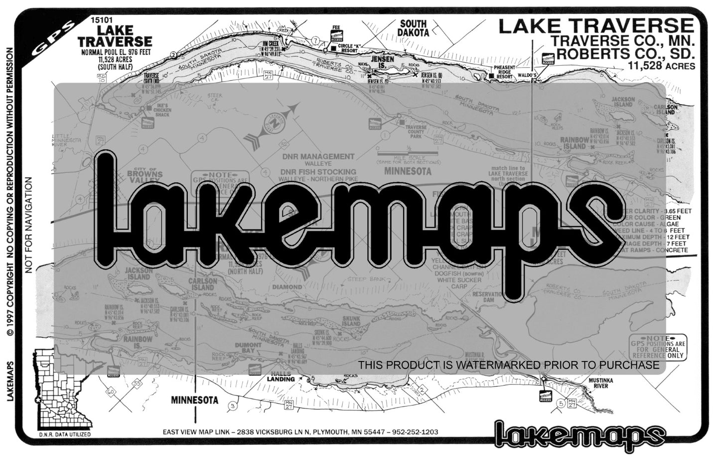 Traverse County, MN - TRAVERSE (GPS) - Lakemap - 15101