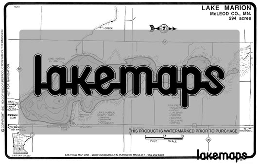 Mc Leod County, MN - MARION - Lakemap - 15201